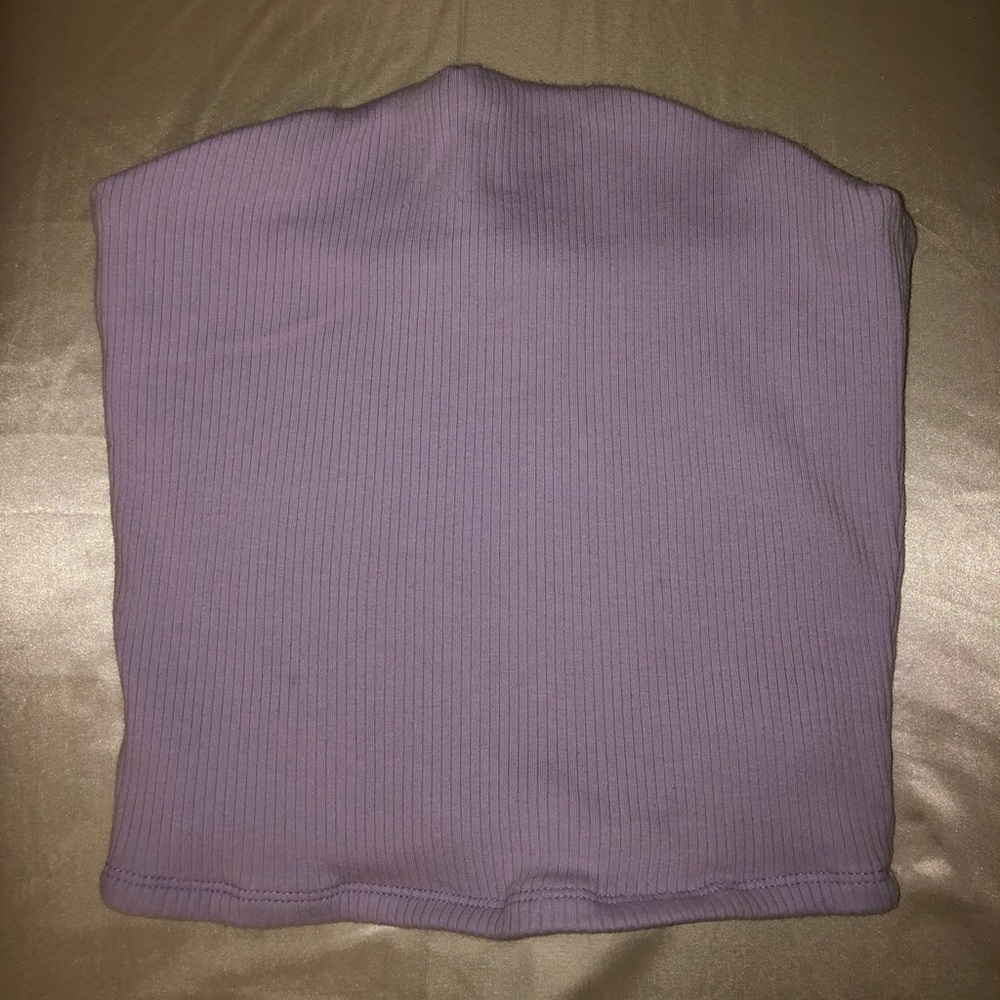 Lavender lined tube top form Garage.